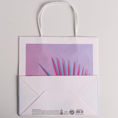 Пакет крафтовый «You are so Beautiful», 22 × 22 × 11 см (Подарочная упаковка, Пакеты), фото-3