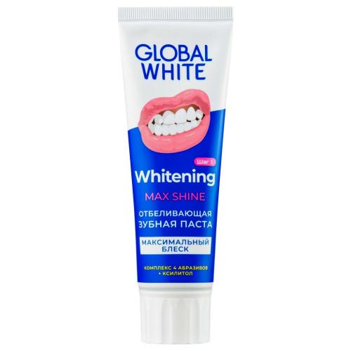 Глобал Уайт Отбеливающая зубная паста Max Shine, 100 г (Global White, Подготовка к отбеливанию)