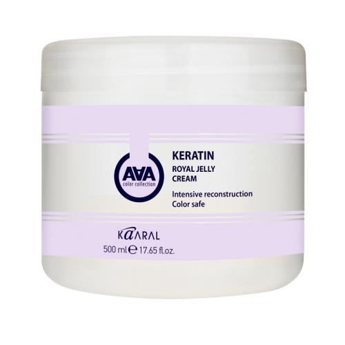 Каарал Питательная крем-маска для восстановления окрашенных и химически обработанных волос Royal Jelly Cream, 500 мл (Kaaral, AAA, Keratin Color Care), фото-2