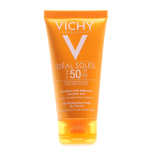 Виши Солнцезащитная матирующая эмульсия Dry Touch для жирной кожи лица SPF 50, 50 мл (Vichy, Capital Soleil), фото-3