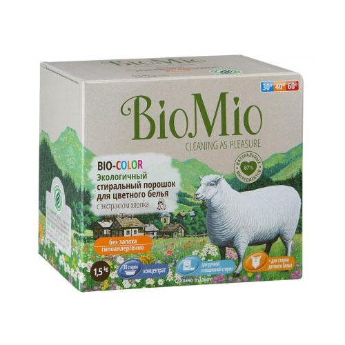 БиоМио Стиральный порошок для цветного белья, 1500 мл (BioMio, Стирка)