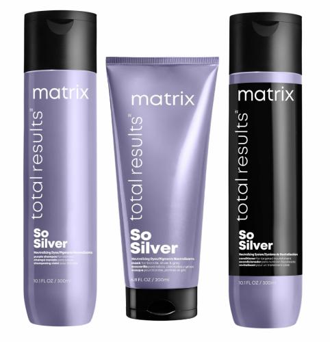 Матрикс Набор для светлых и седых волос So silver (Шампунь, 300 мл + Кондиционер, 300 мл + Маска, 200 мл) (Matrix, Total results, So silver), фото-2