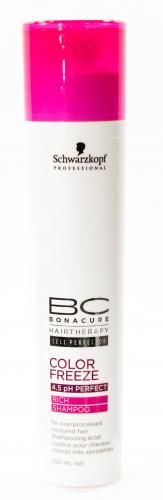 Шварцкопф Профешнл BC Шампунь для волос Сияние цвета Color Freeze Rich Shampoo, 250 мл (Schwarzkopf Professional, BC Bonacure, Color Freeze), фото-2