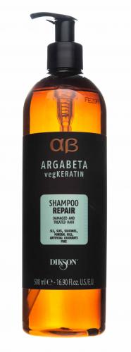 Диксон Шампунь для ослабленных и химически обработанных волос с протеинами риса и сои vegKeratin, 500 мл (Dikson, Argabeta, Repair), фото-2