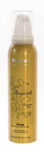 Капус Профессионал Мусс аэрозольный для волос сильной фиксации с маслом арганы 150 мл (Kapous Professional, Fragrance free), фото-2