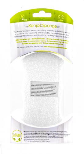 Конняку - Спонж для мытья тела Premium Six Wave Body Puff Pure White 100% (), фото-3