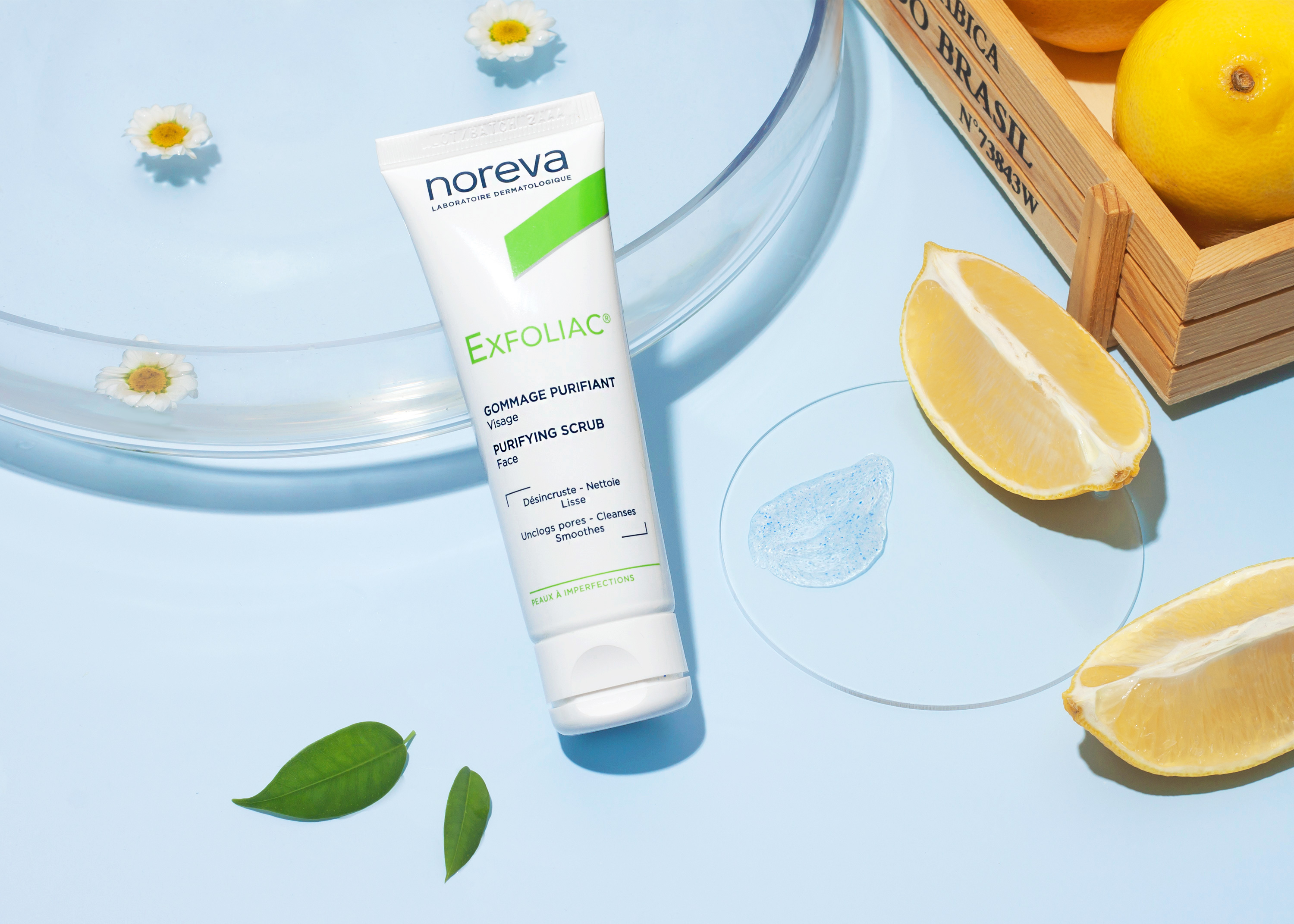 Текстура Noreva Exfoliac Очищающего скраба для лица