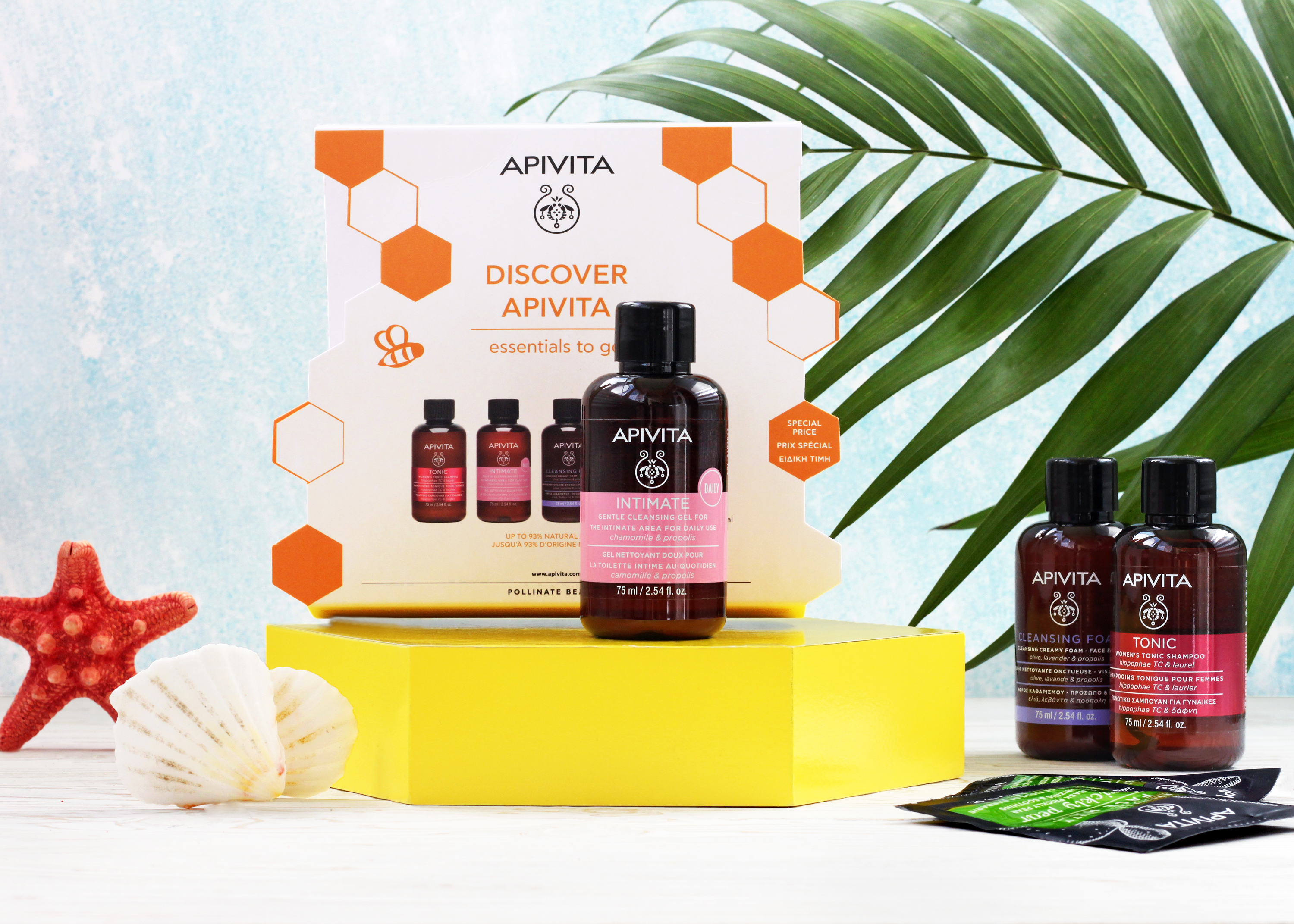 Мягкий очищающий гель для ежедневной интимной гигиены Apivita, 75 мл 