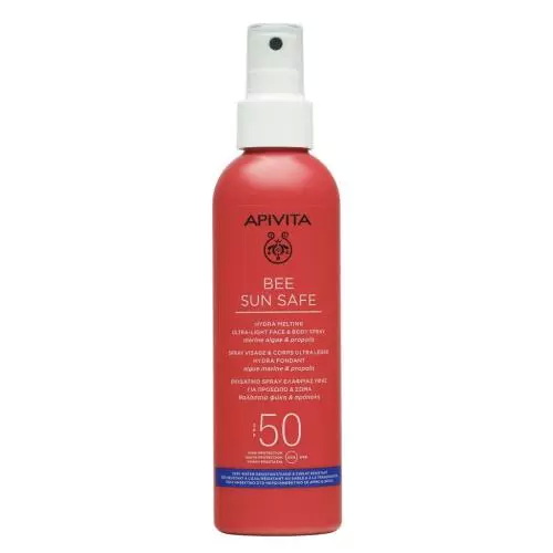 Апивита Солнцезащитный тающий ультра-легкий спрей для лица и тела SPF50, 200 мл (Apivita, Bee Sun Safe)
