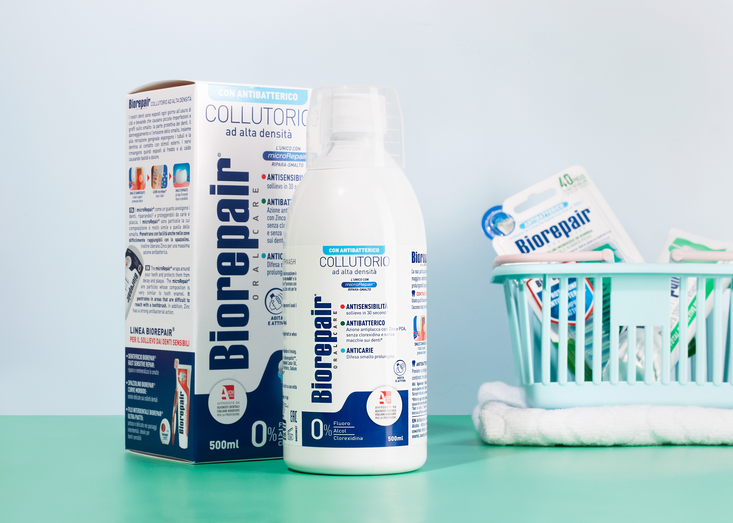 Антибактериальный ополаскиватель для полости рта Biorepair Antibacterial Mouthwash, 500 мл
