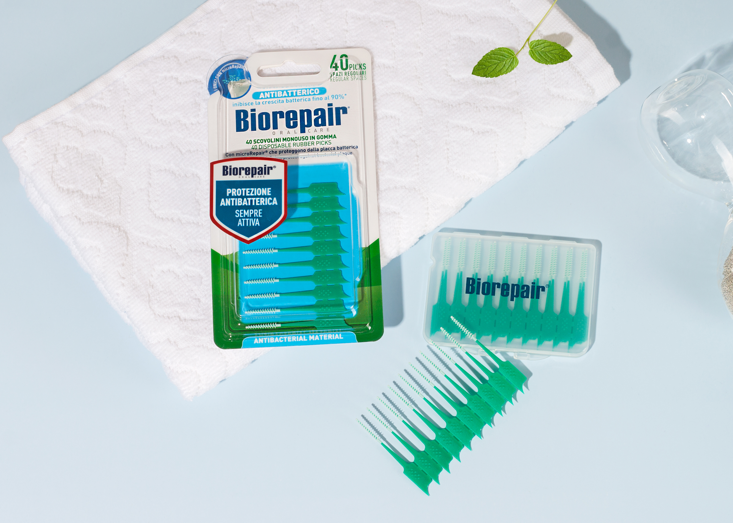 Одноразовые мягкие стандартные зубные ершики Biorepair Scovolini Monouso in Gomma Regolari, 40 шт