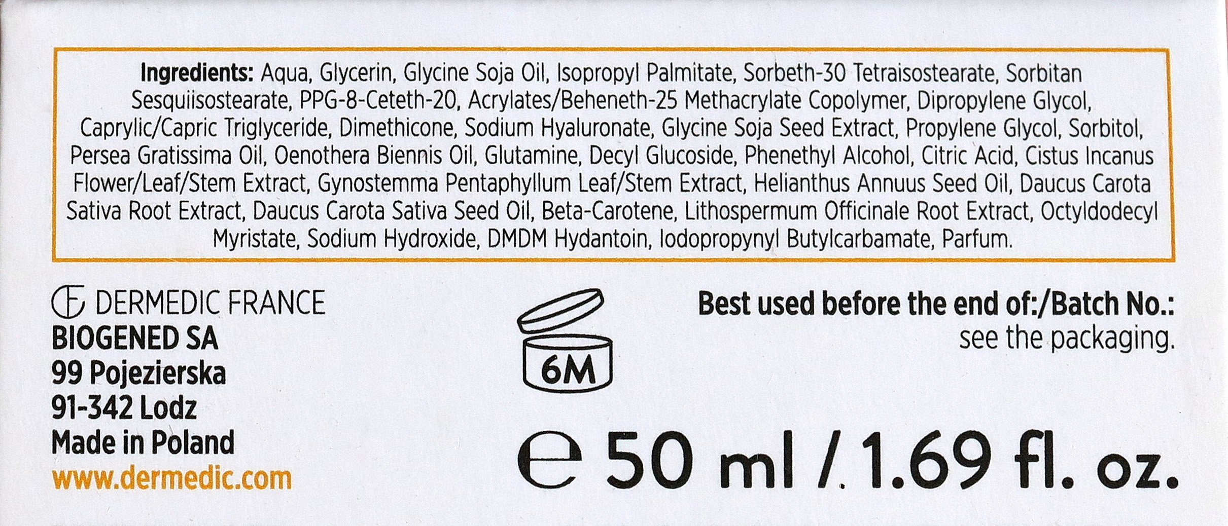 Дермедик Ночной крем для восстановления упругости кожи, 50 г (Dermedic, Oilage) состав