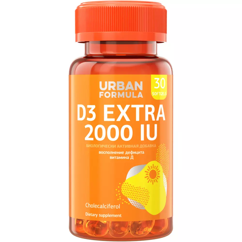 Витамин D3 Extra 2000 МЕ, 30 капсул (Urban Formula, General)