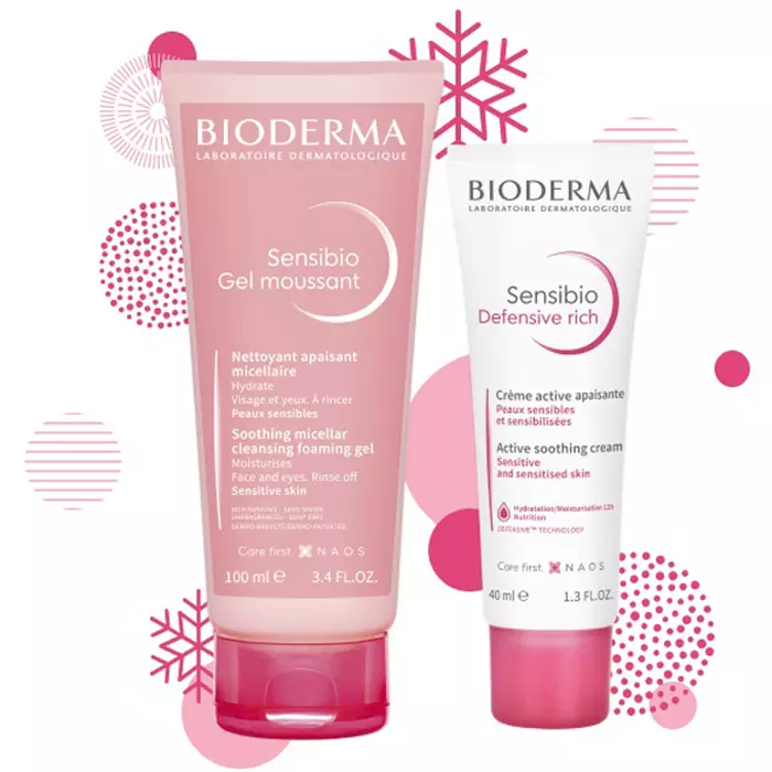 Набор "Очищение и уход за чувствительной кожей зимой" (Bioderma, Sensibio)