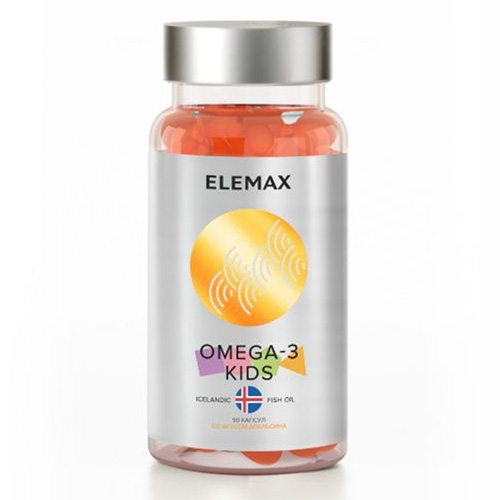 Elemax Комплекс Omega-3 Kids со вкусом апельсина, 90 жевательных капсул