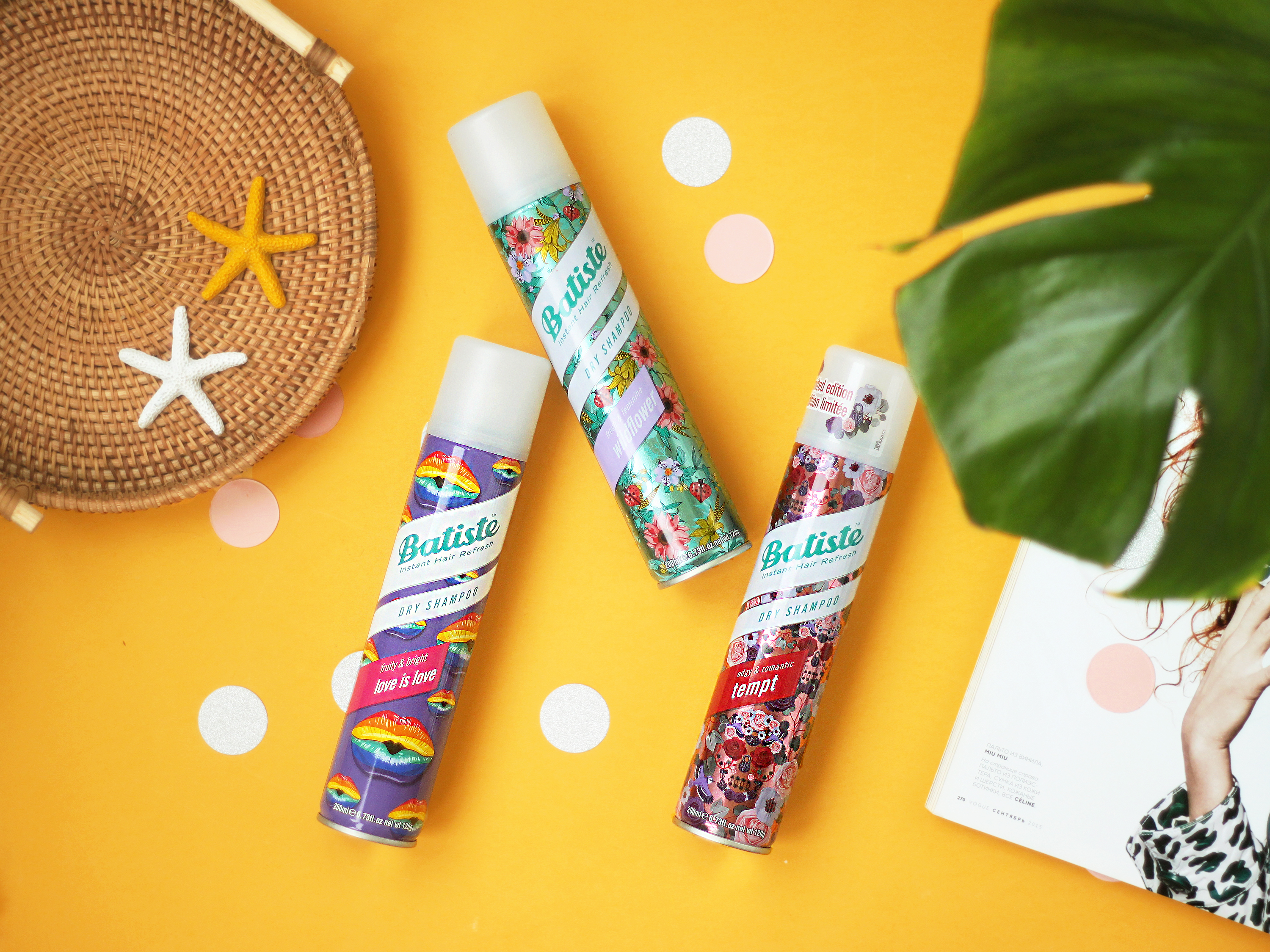 Лимитированные сухие шампуни Batiste Fragrance: Tempt, Wildflower, Love is Love