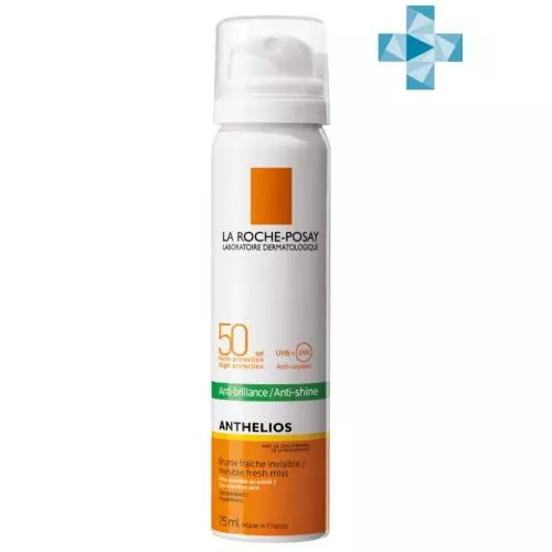 Ля Рош Позе Солнцезащитный матирующий спрей-вуаль для лица SPF 50+ PPD 27, 75 мл (La Roche-Posay, Anthelios)