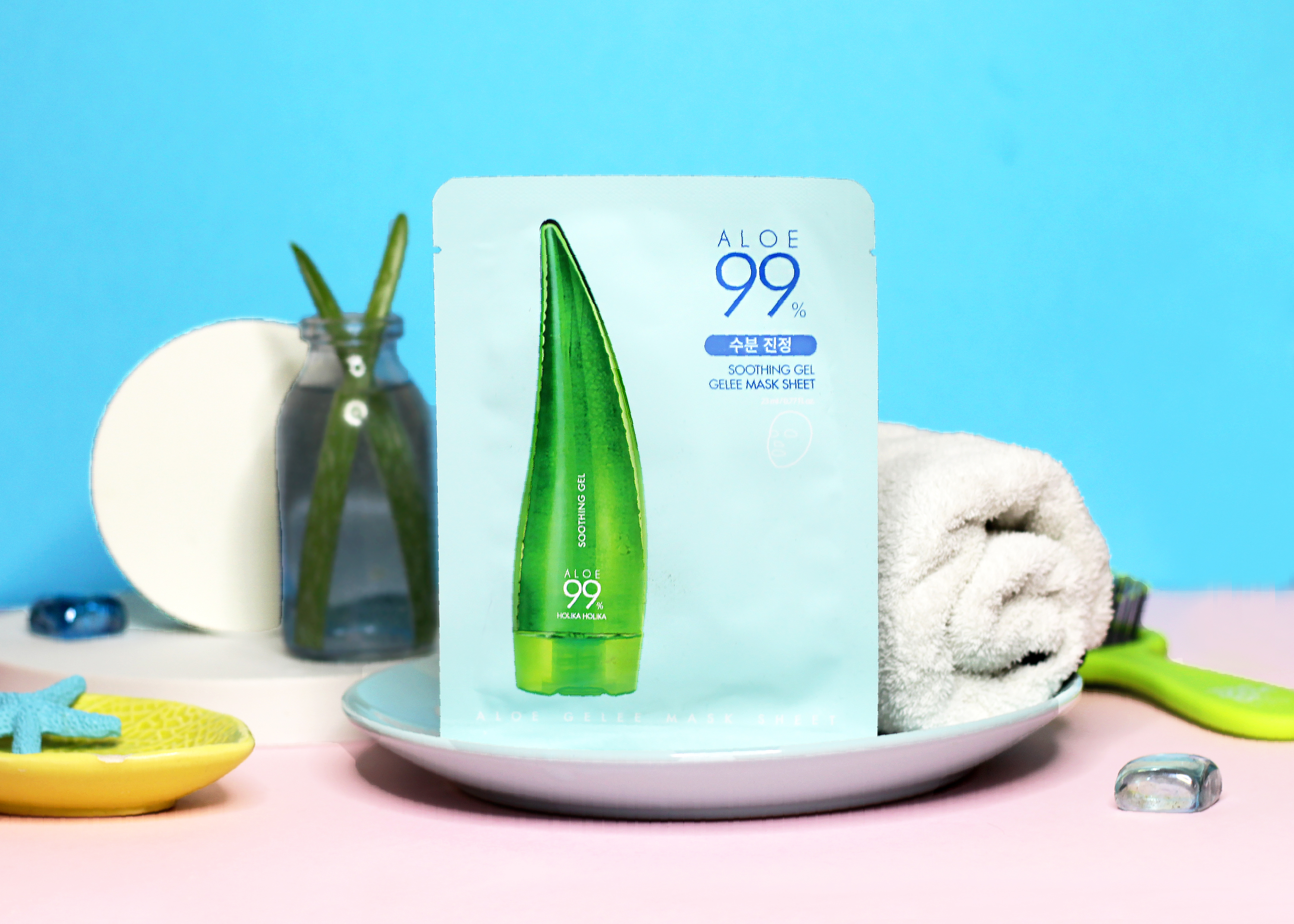 Успокаивающая гелевая маска с экстрактом 99% Алоэ Holika Holika, Aloe Soothing Gel Jelly Mask Sheet
