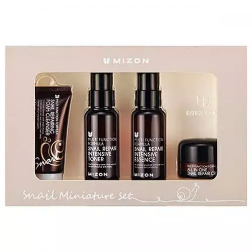 Мизон Набор миниатюр с муцином улитки Snail Miniature Set, 4 средства (Mizon, Snail Repair)