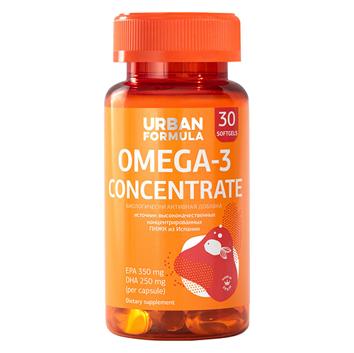 Urban Formula Omega-3 Concentrate DHA EPA, 30 капсул