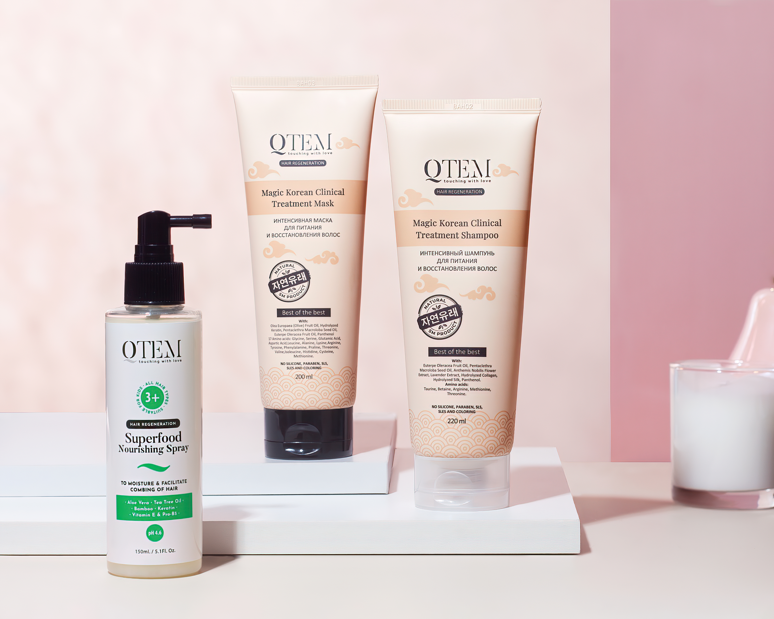 Шампунь, маска и спрей Hair Regeneration от Qtem