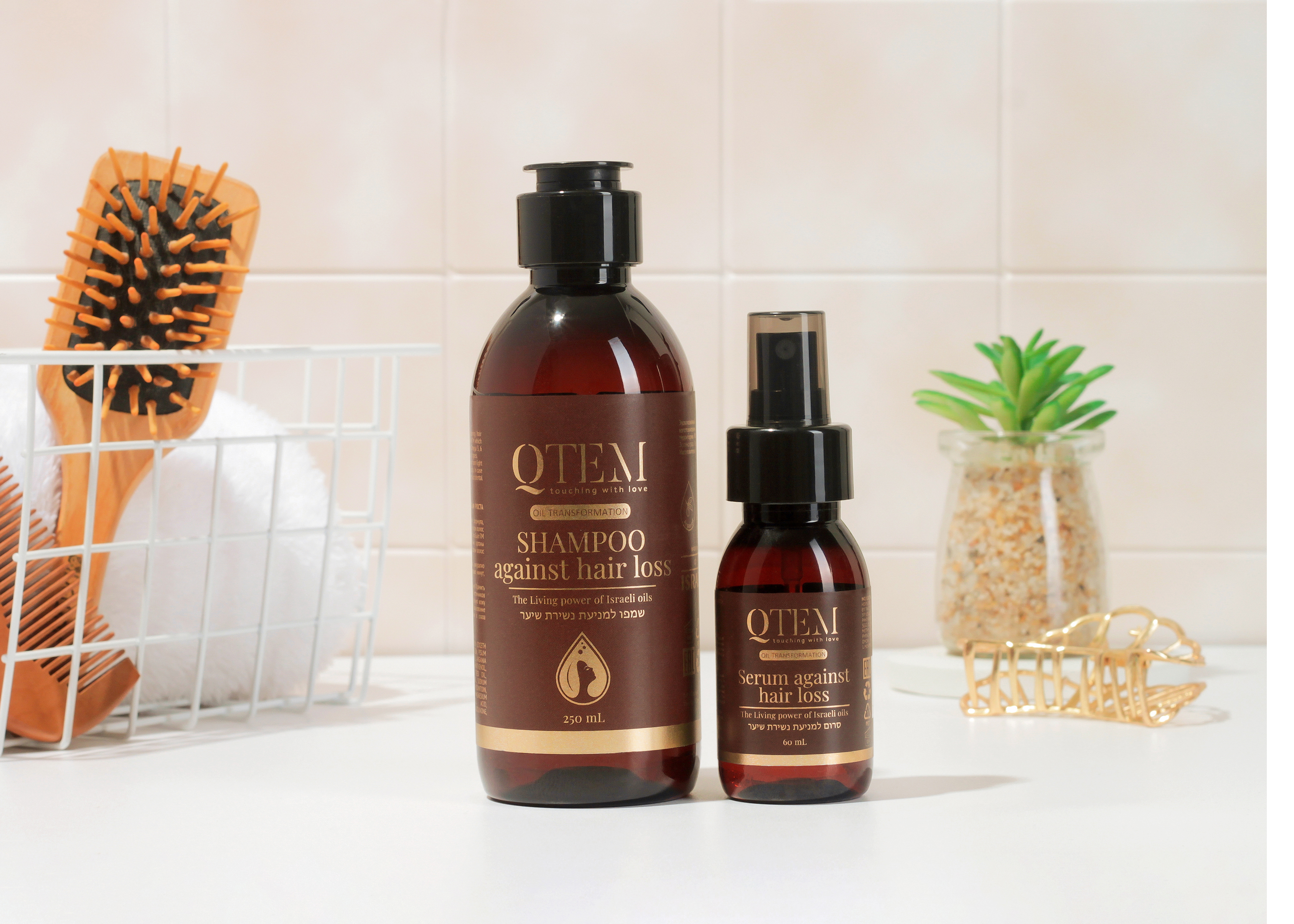 Новинки Qtem Oil Transformation против выпадения волос: шампунь и сыворотка Against Hair Loss