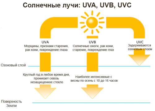 UVA и UVB лучи