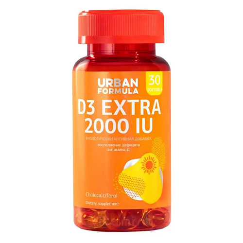 Urban Formula Витамин D3 Extra 2000 ME, 30 капсул