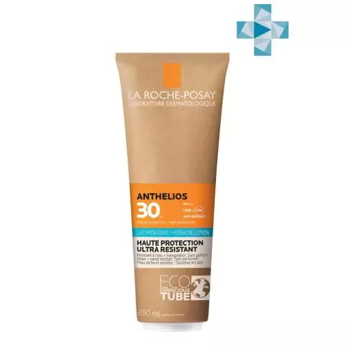 Увлажняющее солнцезащитное молочко для лица и тела в эко-тубе SPF 30 PPD 20, 250 мл (La Roche-Posay, Anthelios)