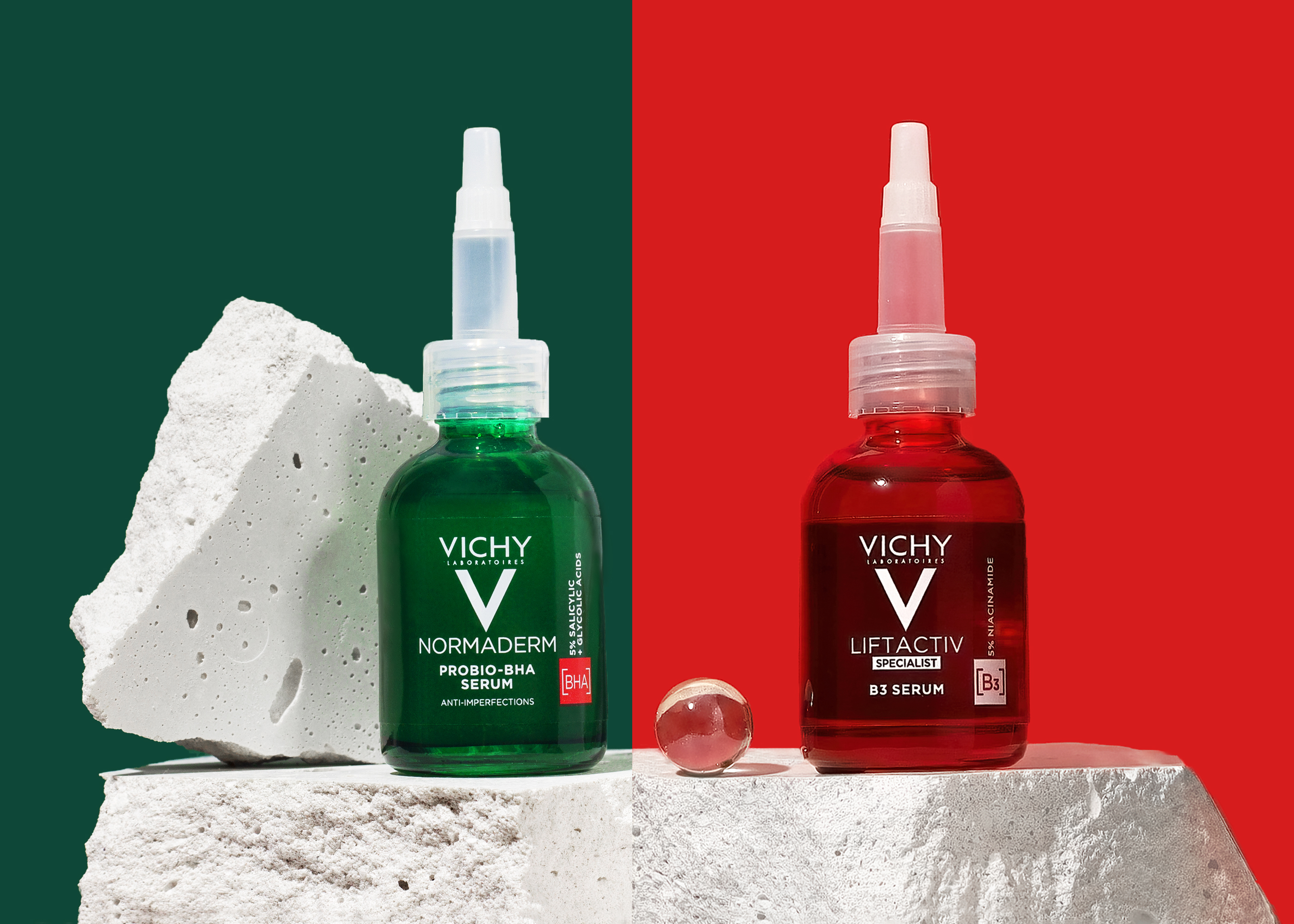 сыворотки Vichy: Liftactiv Specialist B3 и Normaderm Probio BHA