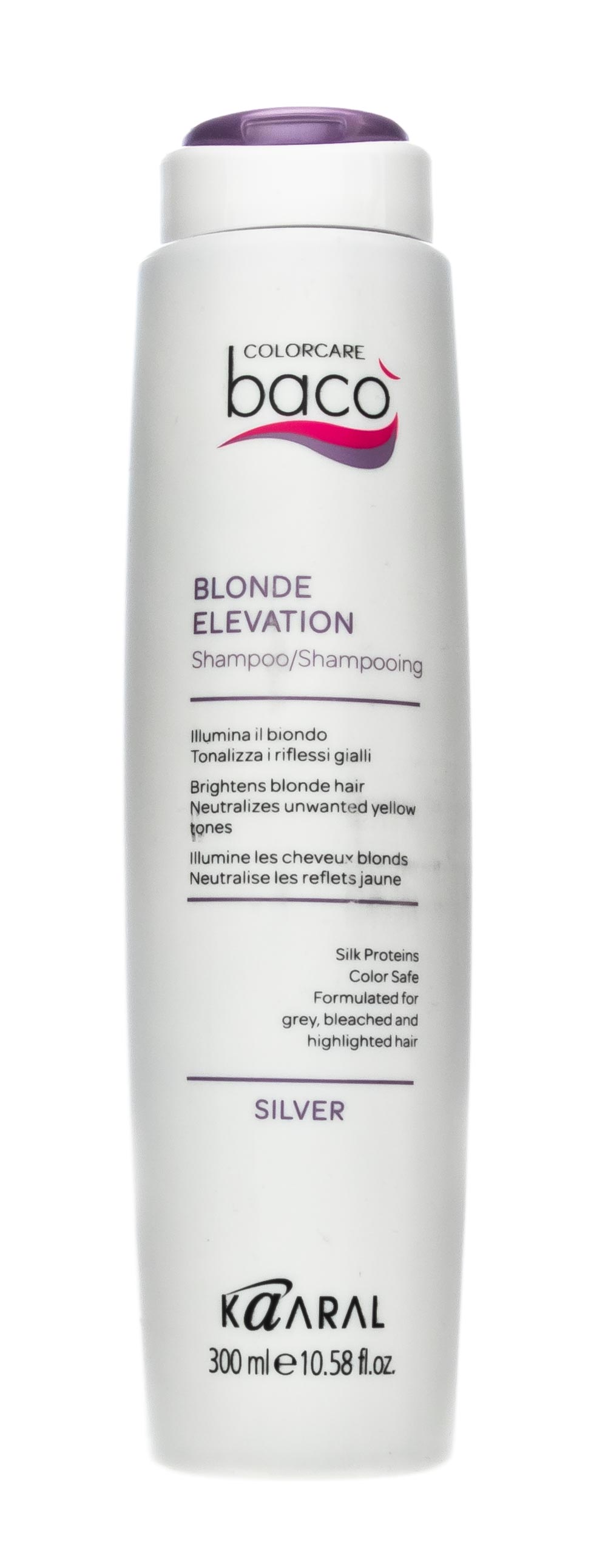 Kaaral Шампунь, придающий блеск и тонирующий седые волосы Blonde Elevation Shampoo, 300 мл (Kaaral, Baco) от Socolor