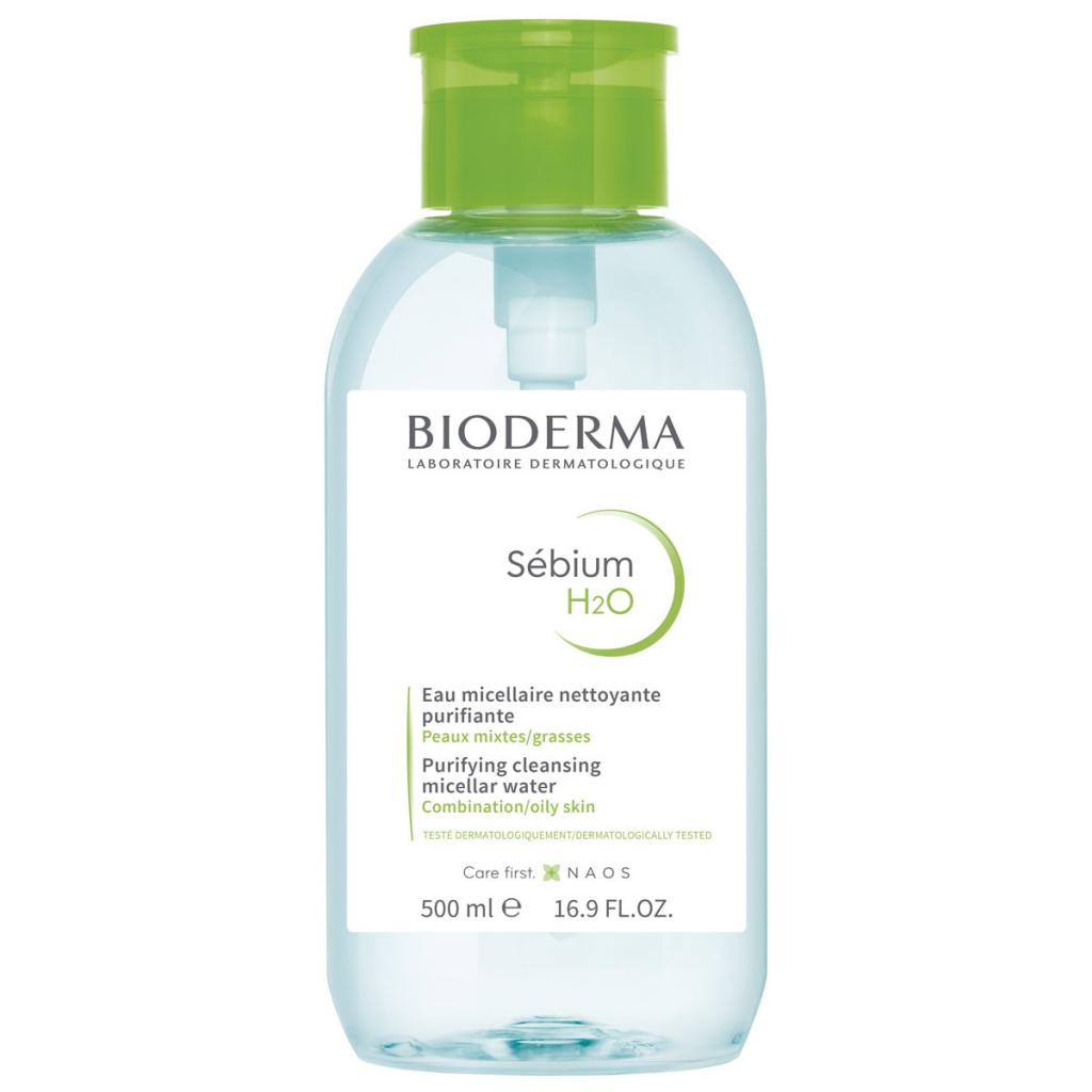 Bioderma Мицеллярная вода для жирной и проблемной кожи с помпой, 500 мл (Bioderma, Sebium)