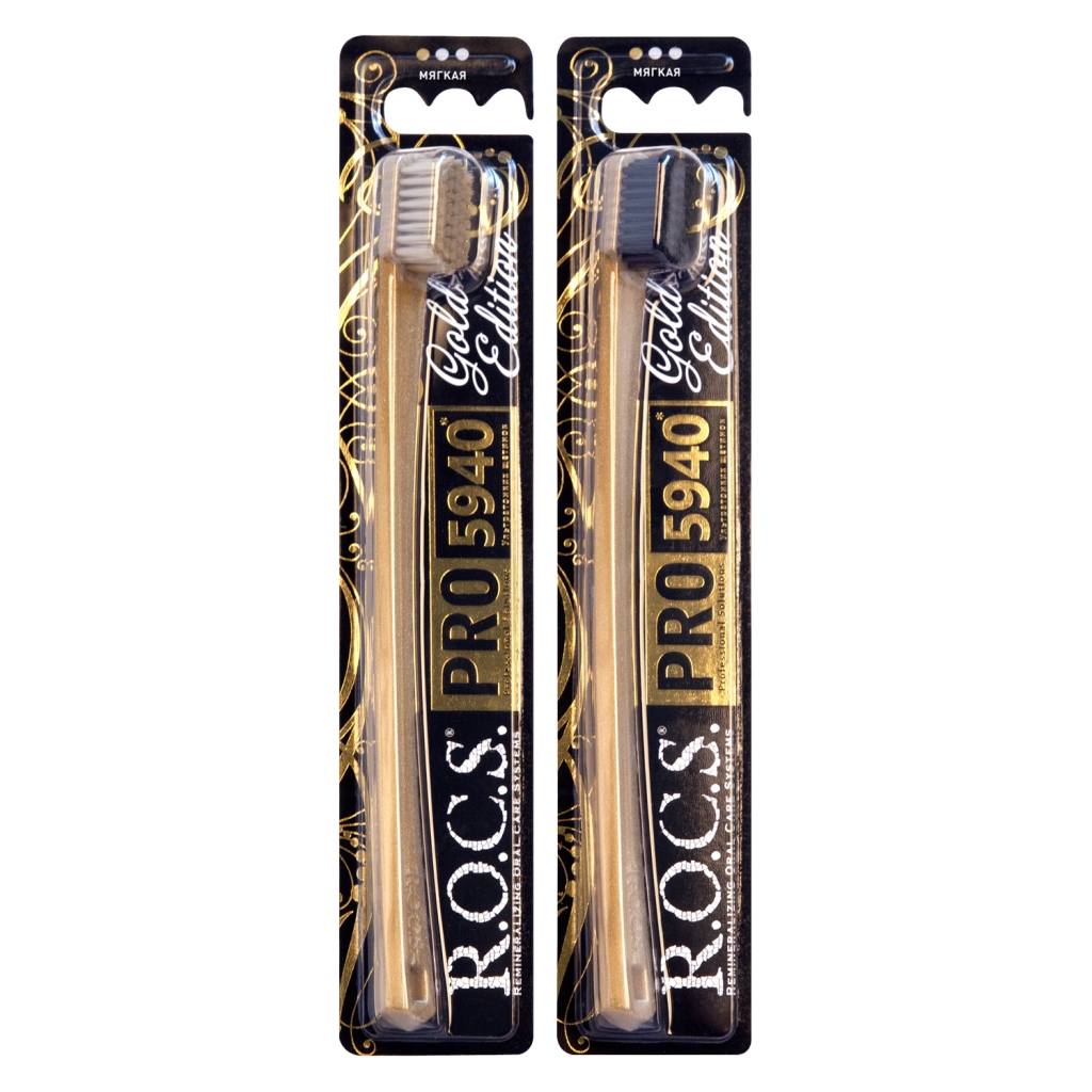 R.O.C.S Зубная щетка Gold Edition мягкая, 1 шт (R.O.C.S, R.O.C.S. PRO)