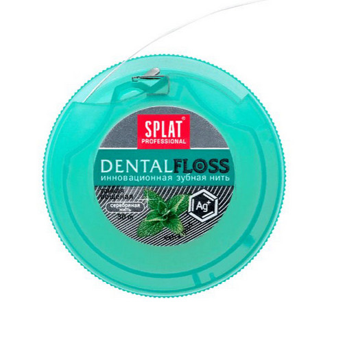 Купить Splat Супертонкая зубная нить Волокна серебра, 30 м (Splat, Зубная нить)