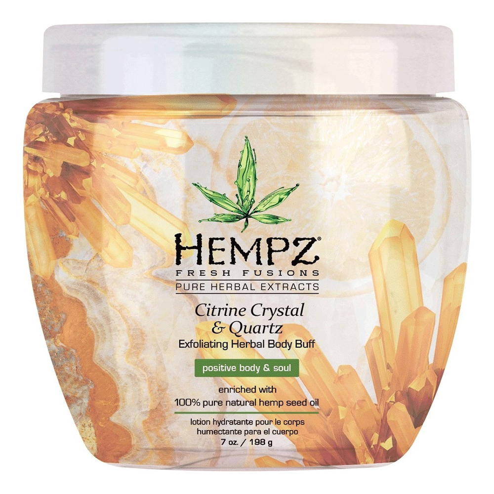 Hempz Скраб для тела с мерцающим эффектом Желтый Кварц Citrine Crystal  Quartz Herbal Body Buff, 198 г (Hempz, Желтый кварц)