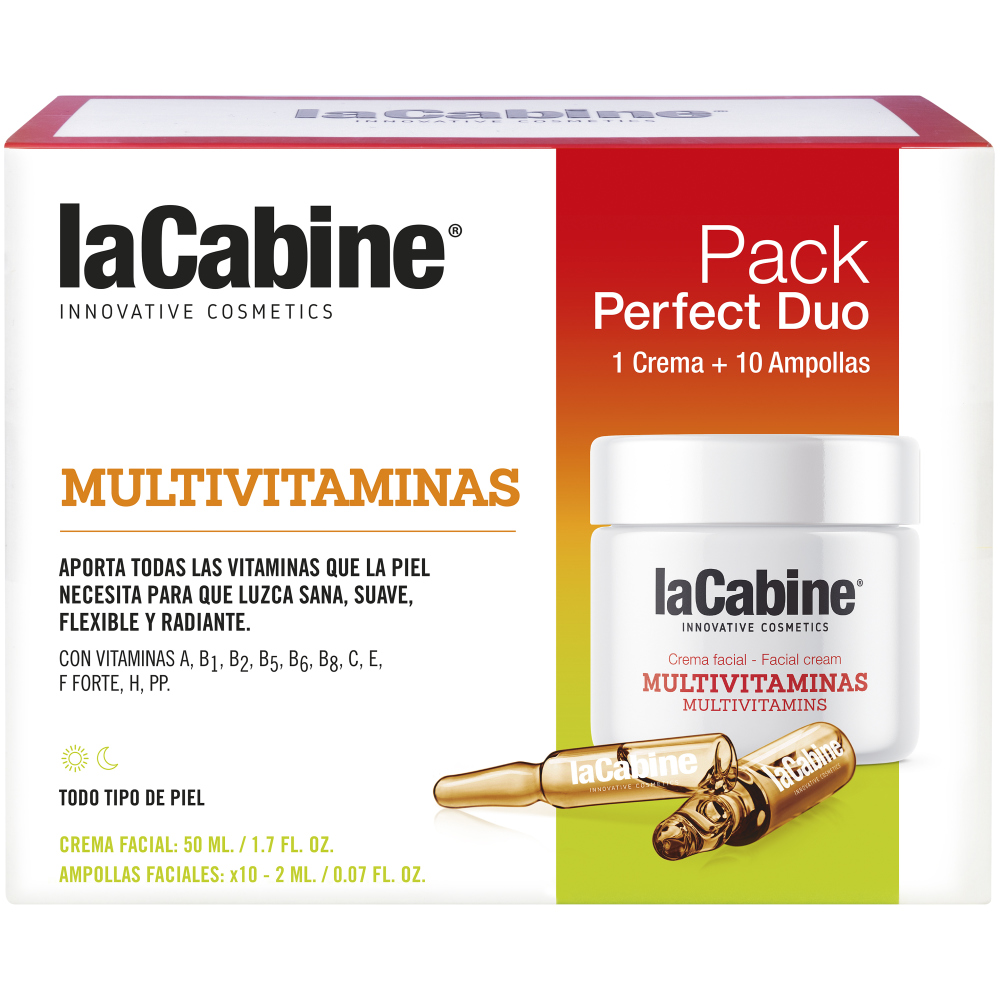 La Cabine Набор: Концентрированная сыворотка в ампулах с 11 витаминами Ampoules, 10*2 мл + Мультивитаминный крем Perfect Duo Multivitamins Cream, 50 мл (La Cabine, Наборы средств для лица)