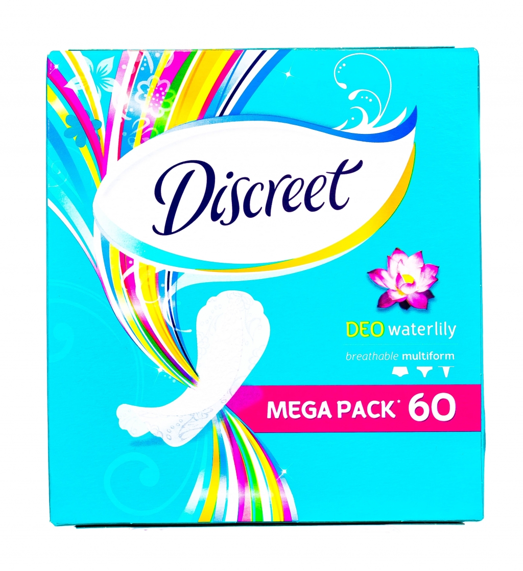 Discreet Ежедневные дышащие прокладки мультиформ, 60 шт (Discreet, Deo Водная лилия)