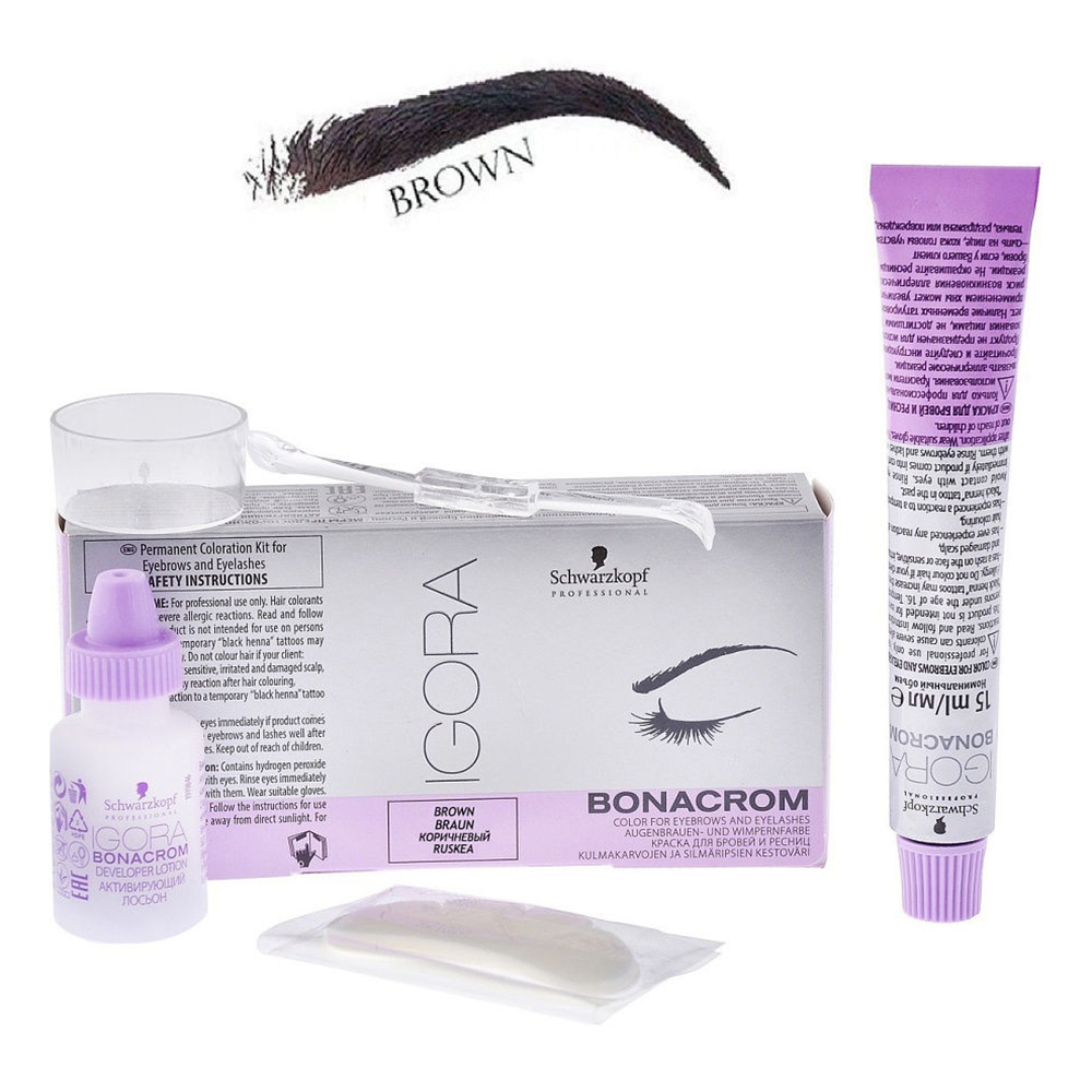 Schwarzkopf Professional Краска для бровей и ресниц коричневая Bonacrom, 15 мл + 10 мл (Schwarzkopf Professional, Bonacrom) от Socolor