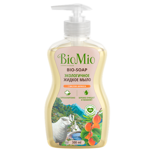 

BioMio Жидкое мыло с маслом абрикоса Смягчающее, 300 мл (BioMio, Мыло), Мыло
