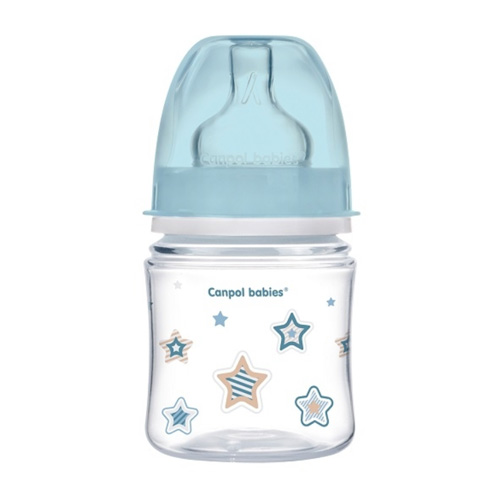 

Canpol Бутылочка PP EasyStart с широким горлышком антиколиковая, 120 мл, 0+ Newborn baby, цвет: голубой (Canpol, Бутылочки), Бутылочки