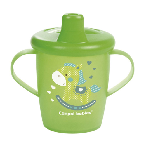 Canpol Чашка-непроливайка 9+, 250 мл, зеленый, 1 шт. (Canpol, Поильники)