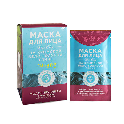 

Дом природы Маска моделирующая для зрелой кожи на основе бело-голубой глины, 30г*10шт (Дом природы, )