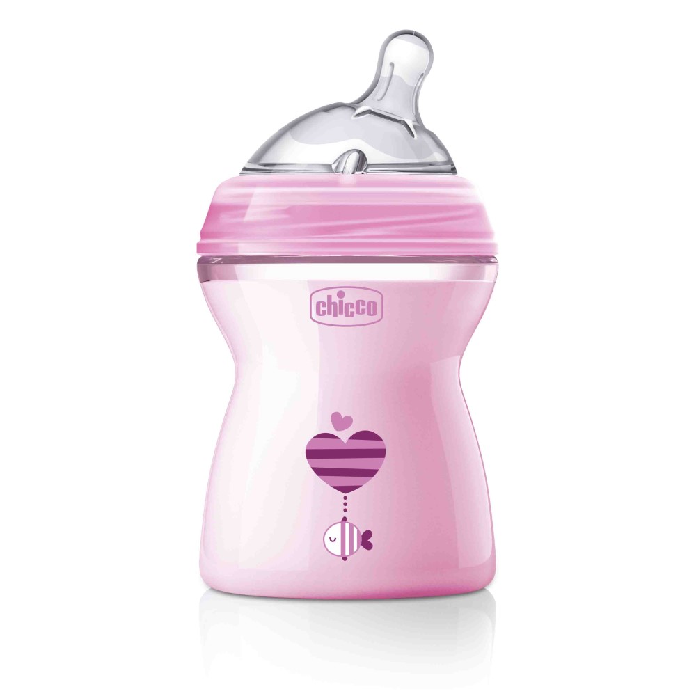 

Chicco Бутылочка с силиконовой соской с наклоном и флексорами розовая 250 мл, от 2 месяцев, 1 шт. (Chicco, Natural Feeling)