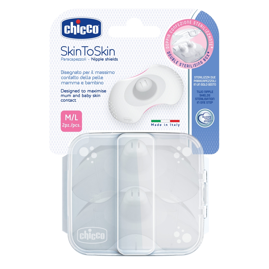 Chicco Силиконовые накладки для сосков, размер M/L, 2 шт. (Chicco, Skin to skin)