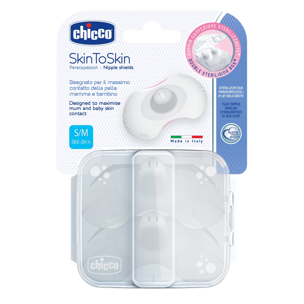 

Chicco Силиконовые накладки для сосков, размер S/M, 2 шт. (Chicco, Skin to skin)