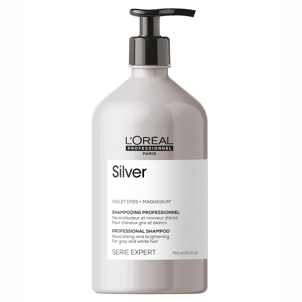 Купить L'Oreal Professionnel Шампунь Silver для нейтрализации желтизны осветленных и седых волос, 750 мл (L'Oreal Professionnel, Уход за волосами)