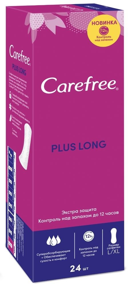 Carefree Ежедневные прокладки Plus Long, 24 шт (Carefree, Ежедневные) от Socolor