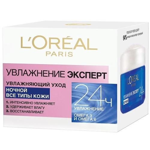 

L'Oreal Paris Крем для лица Увлажнение Эксперт ночной для всех типов кожи 50 мл (L'Oreal Paris, Увлажнение эксперт)
