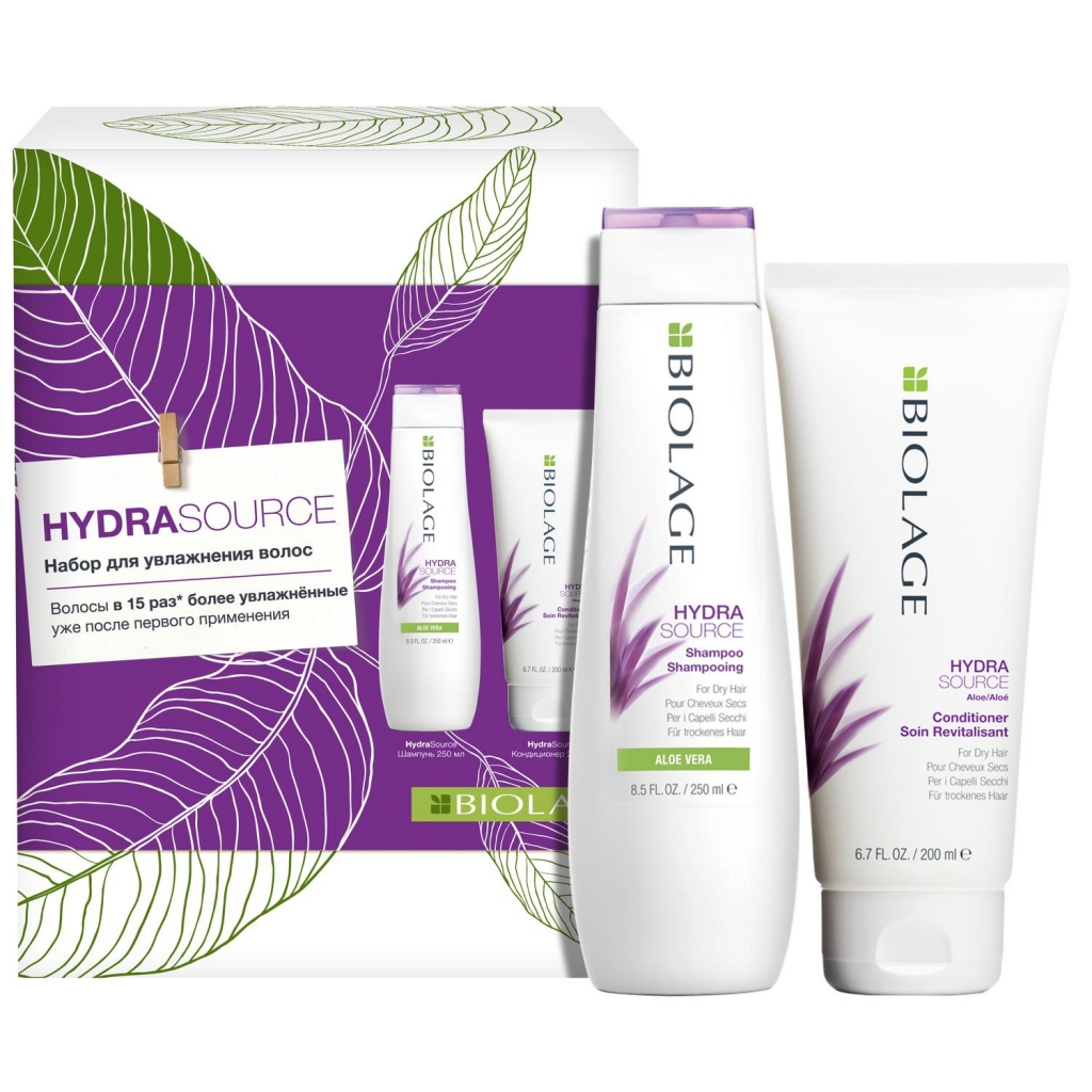 

Matrix Новогодний набор Biolage Hydrasource для увлажнения волос (Шампунь Hydrasource, 250 мл + Кондиционер Hydrasource, 200 мл) (Matrix, Biolage)
