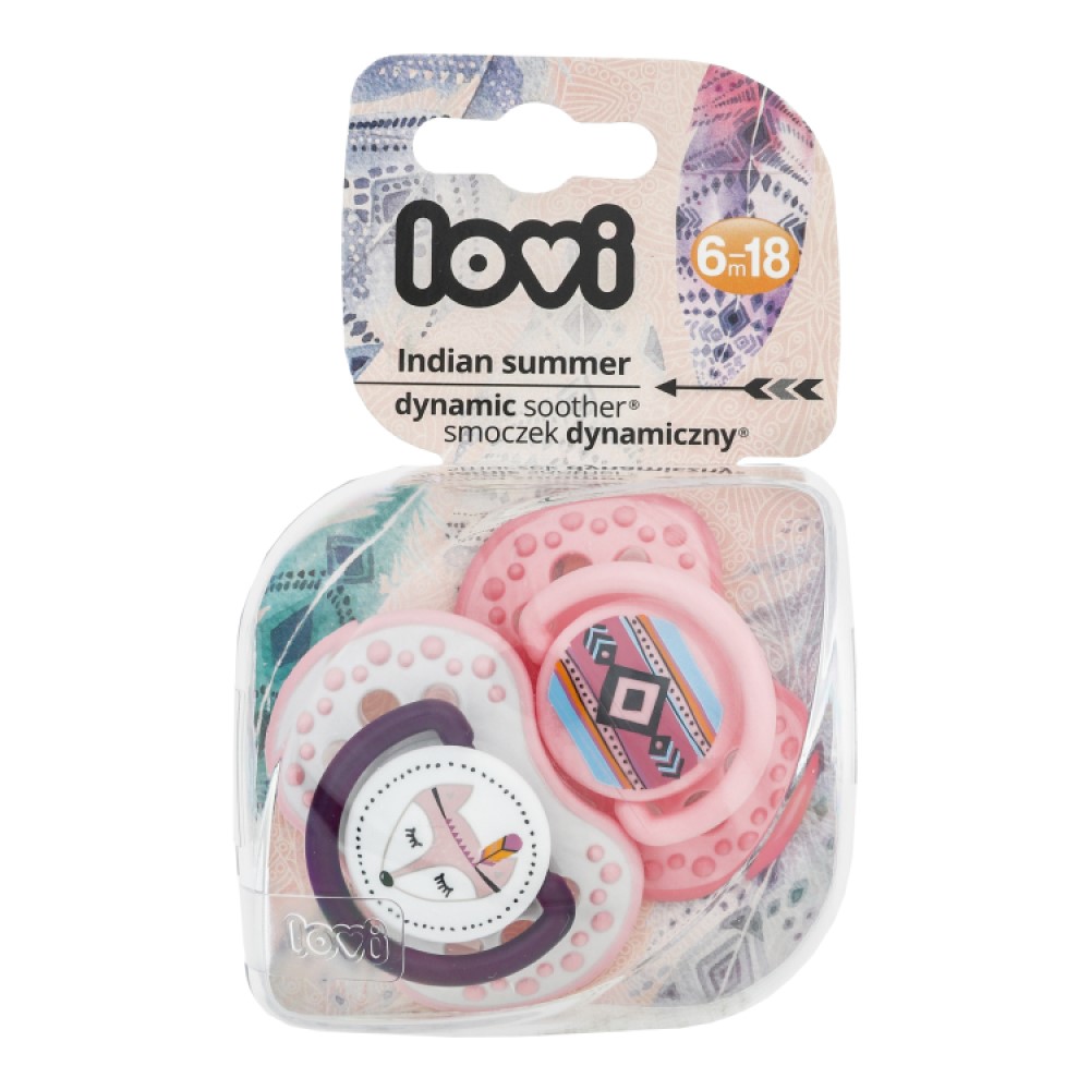 

Lovi Пустышка динамическая силиконовая "Indian Summer", для девочки 6-18 мес, 2 шт. (Lovi, Пустышки)